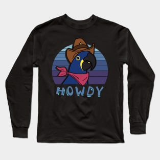 Aesthetic Howdy Cowboy Indigo Hyacinth macaw Long Sleeve T-Shirt